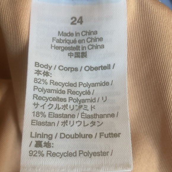 Reimagined by J Crew ruched bandeau one piece bathing suit in Pale Seascape - Picture 10 of 15